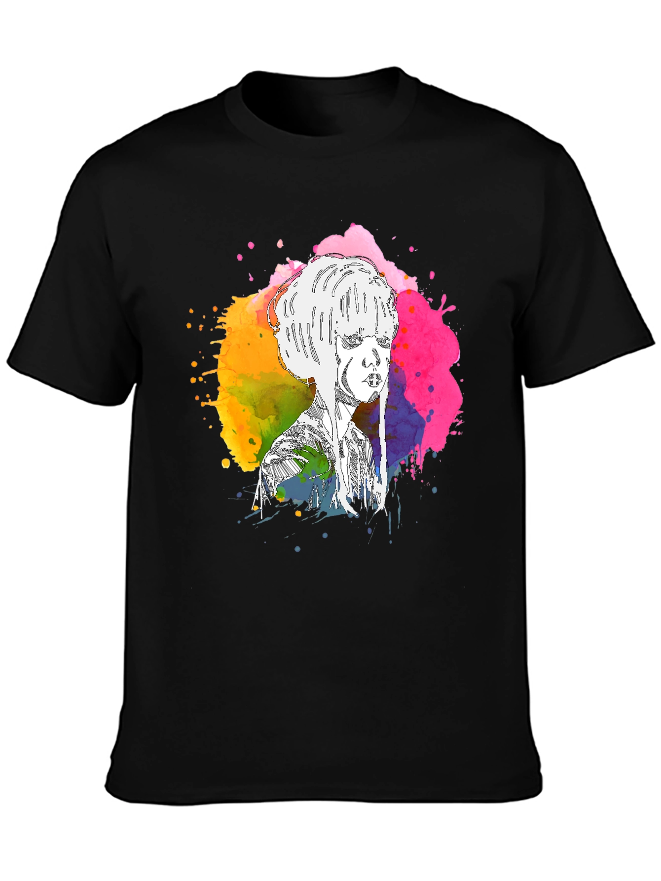 Abstract Watercolor Woman Tee