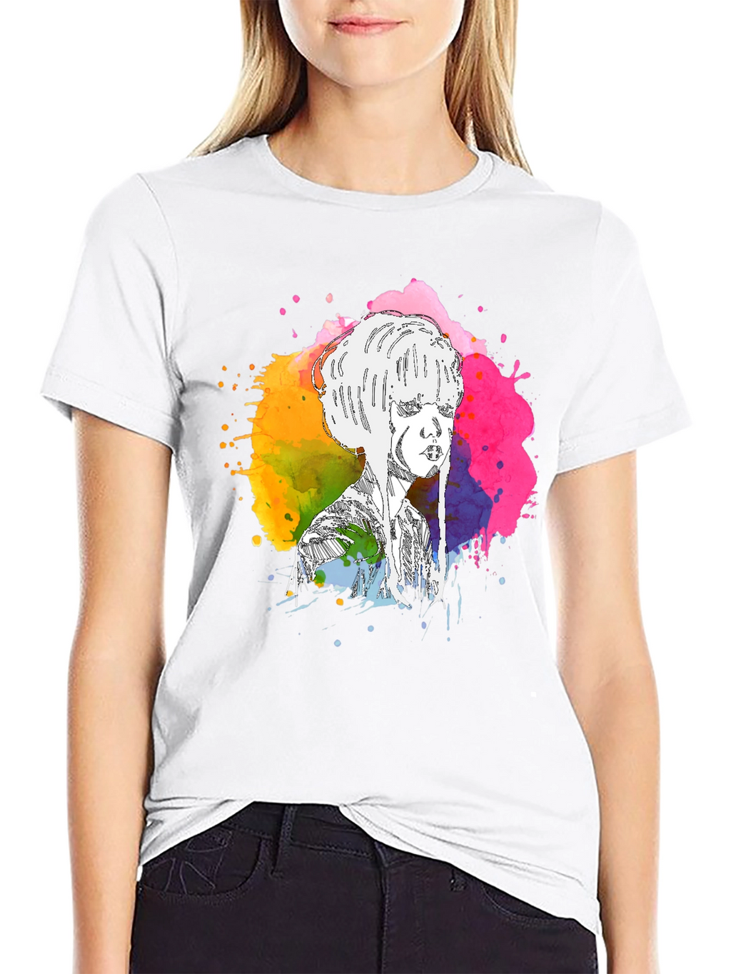 Abstract Watercolor Woman Tee