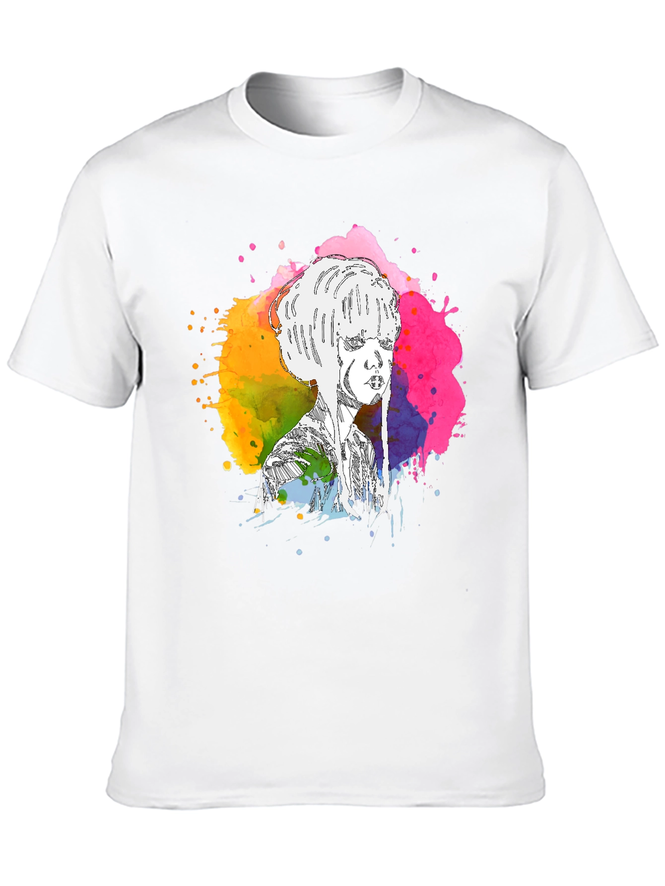 Abstract Watercolor Woman Tee