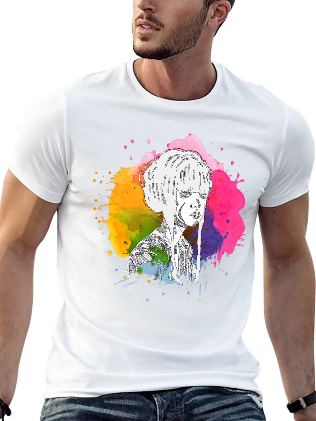 Abstract Watercolor Woman Tee