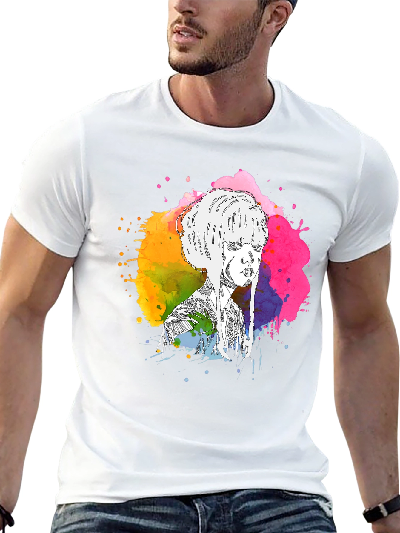 Abstract Watercolor Woman Tee