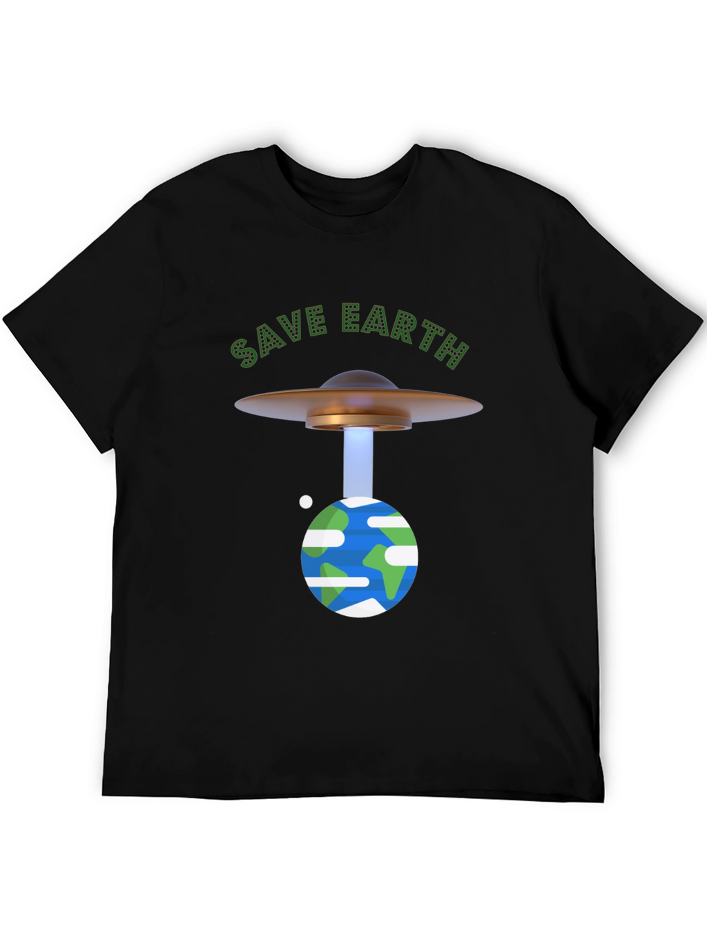 Save Earth Graphic T-Shirt - UFO Beam Design