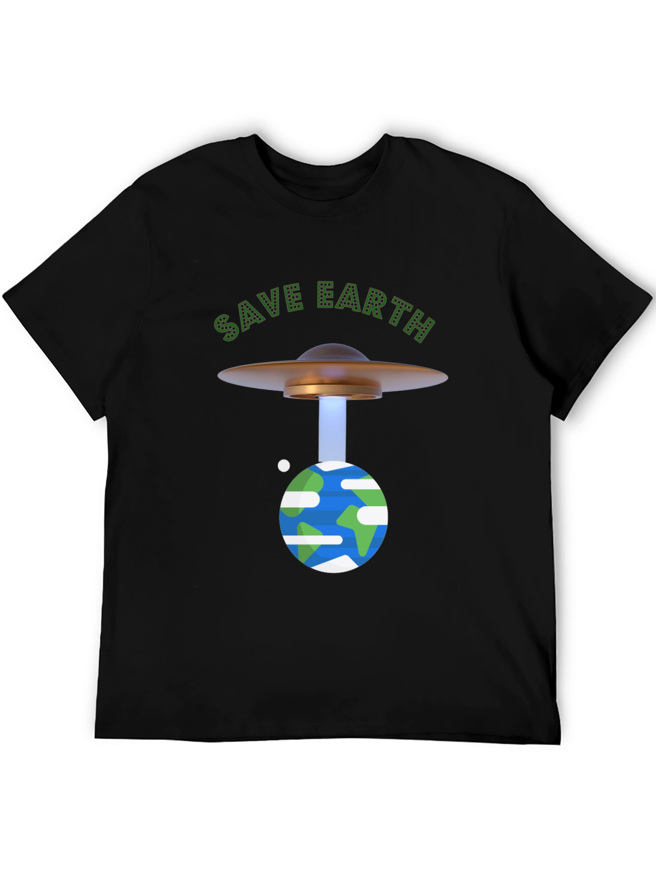 Save Earth Graphic T-Shirt - UFO Beam Design