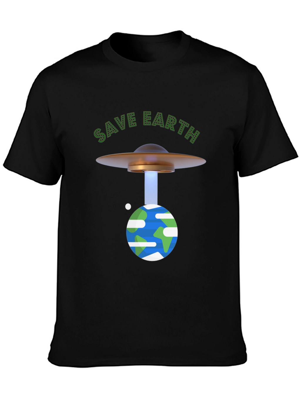 Save Earth Graphic T-Shirt - UFO Beam Design