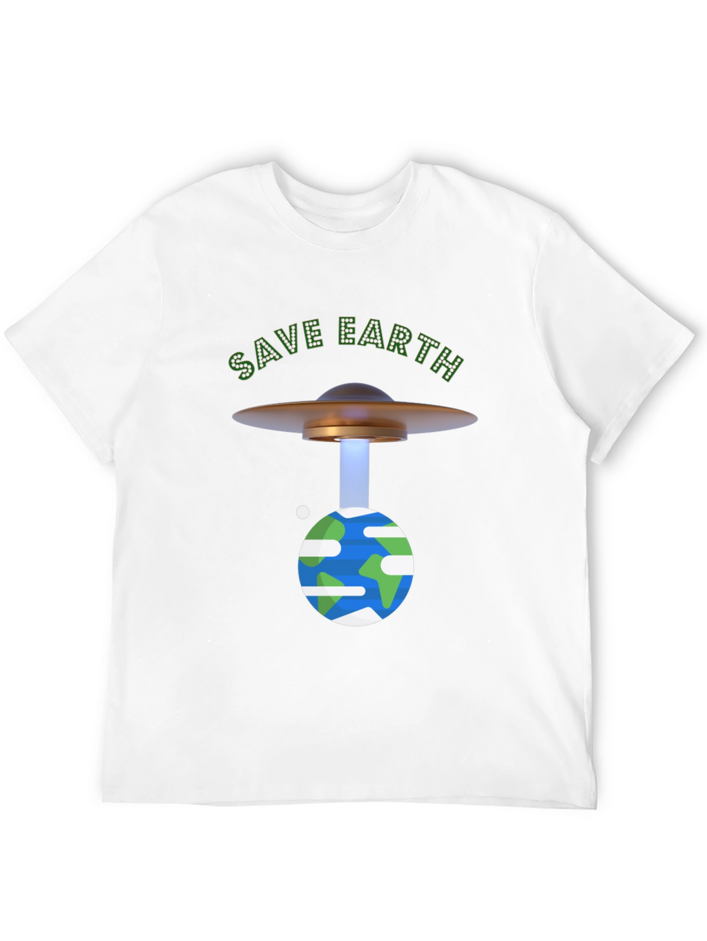 Save Earth Graphic T-Shirt - UFO Beam Design