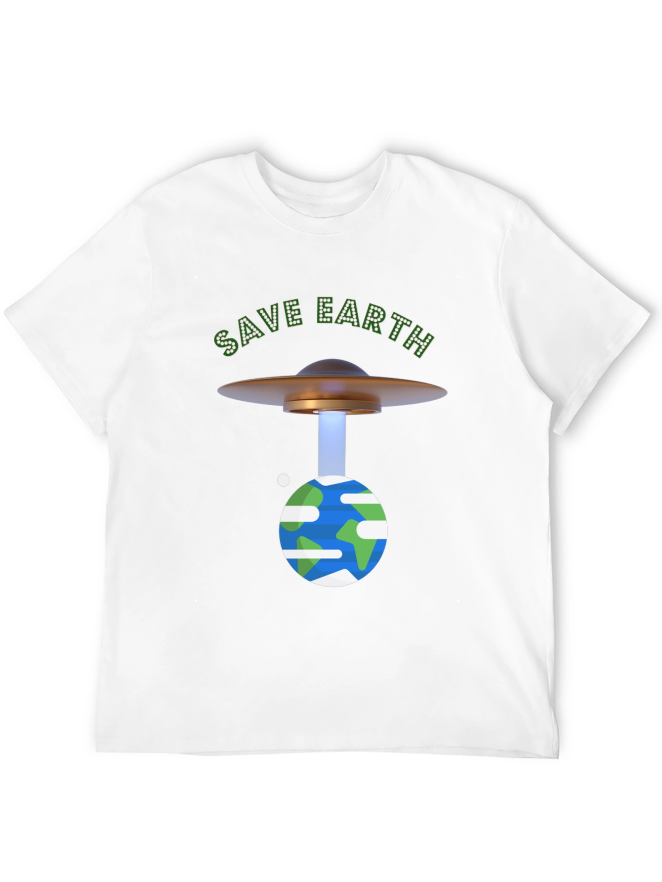 Save Earth Graphic T-Shirt - UFO Beam Design