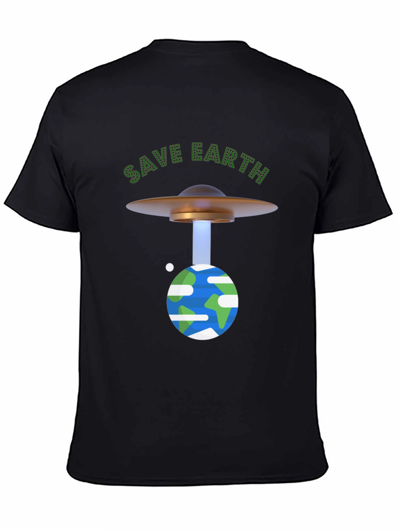 Save Earth Graphic T-Shirt - UFO Beam Design