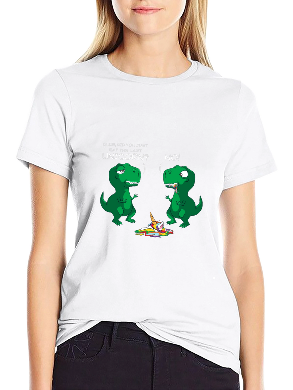 Dinosaur and Unicorn Graphic Print Tee