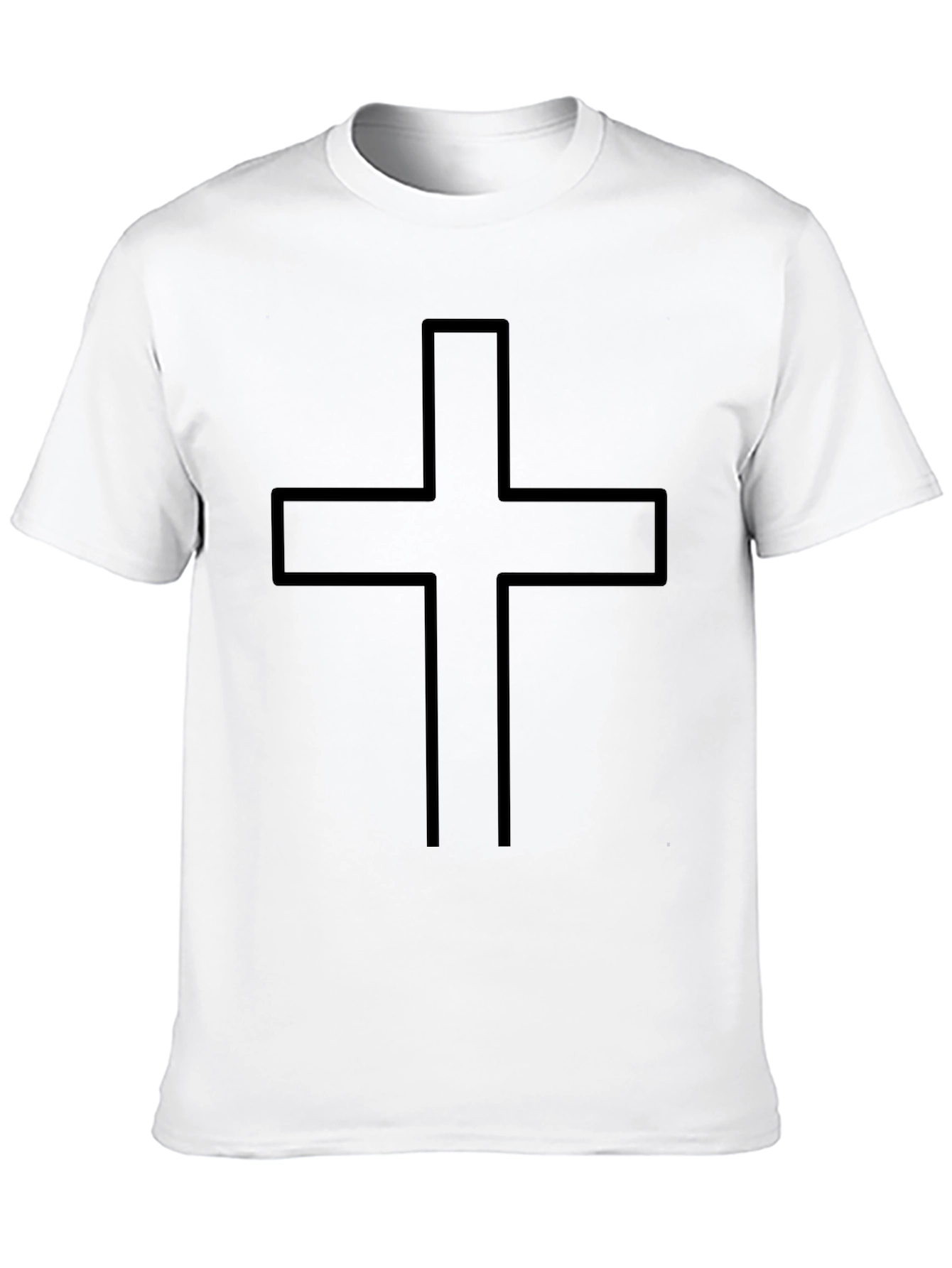 Classic Cross Graphic Tee - Black Cotton T-Shirt