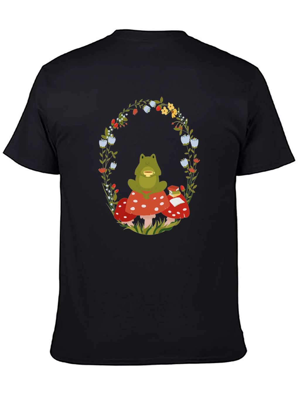 Frog Mushroom Reading T-Shirt