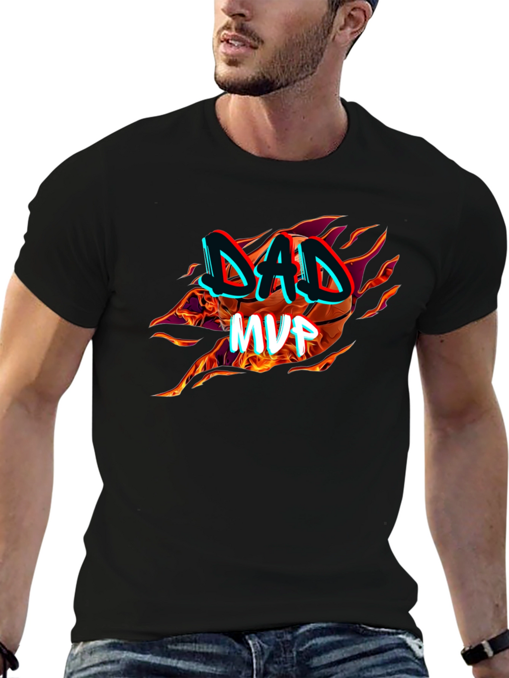 Dad MVP Basketball Graphic T-Shirt