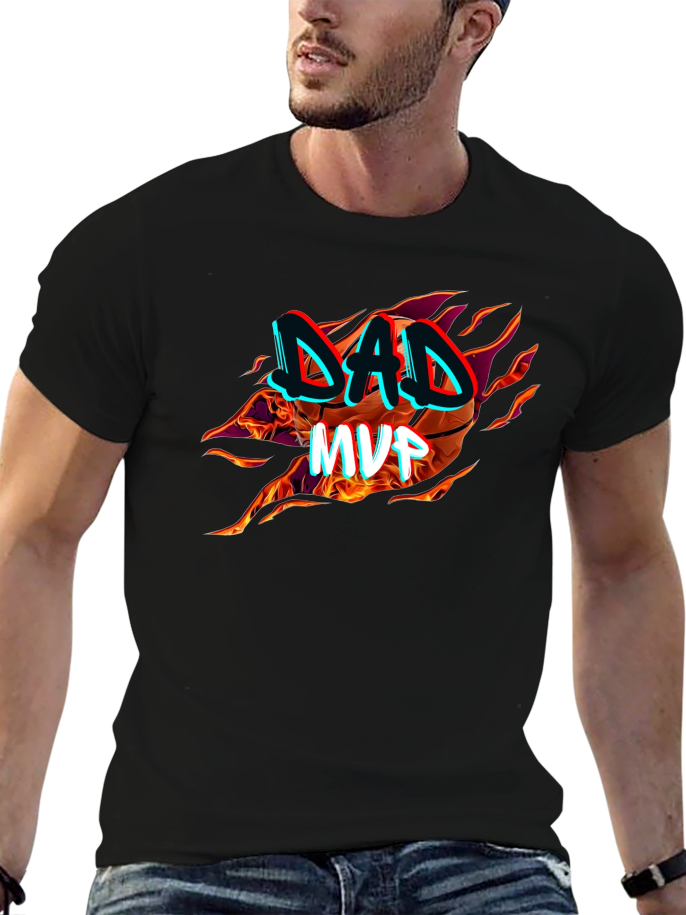Dad MVP Basketball Graphic T-Shirt