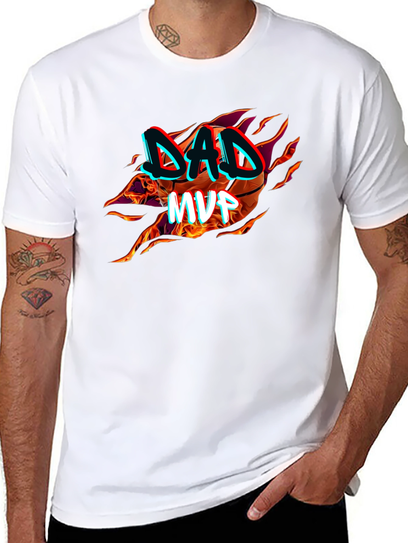 Dad MVP Basketball Graphic T-Shirt