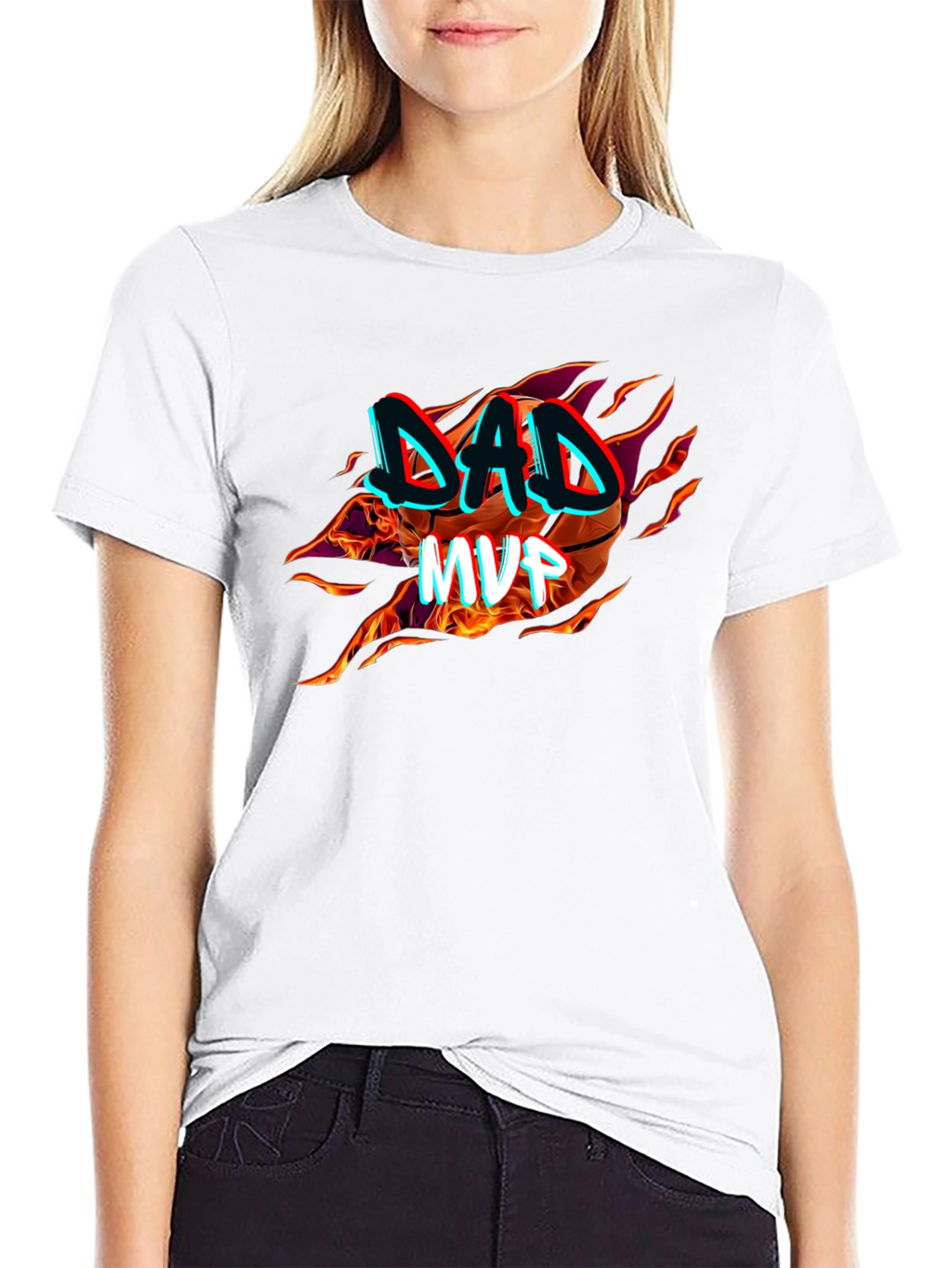 Dad MVP Basketball Graphic T-Shirt