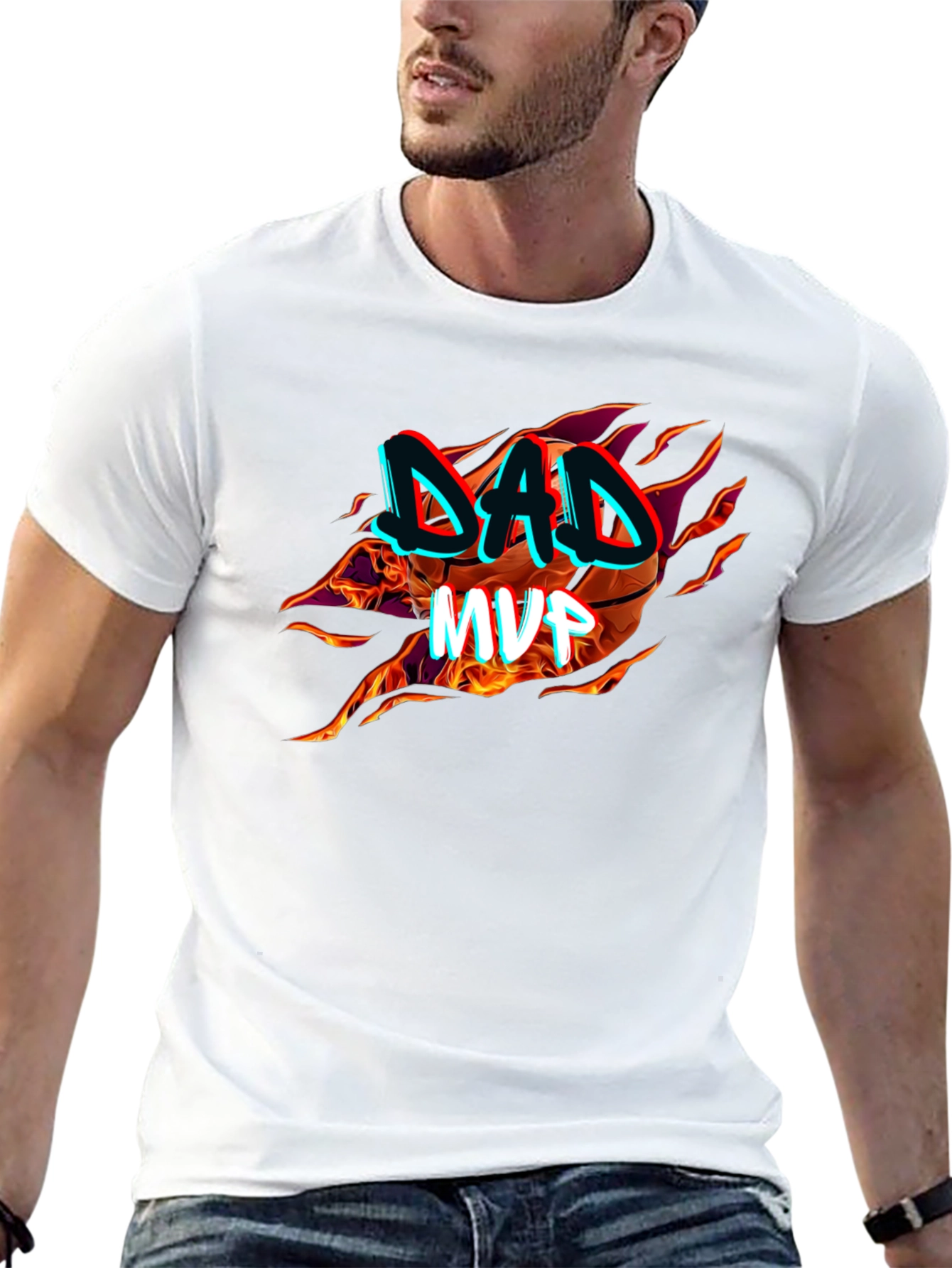 Dad MVP Basketball Graphic T-Shirt