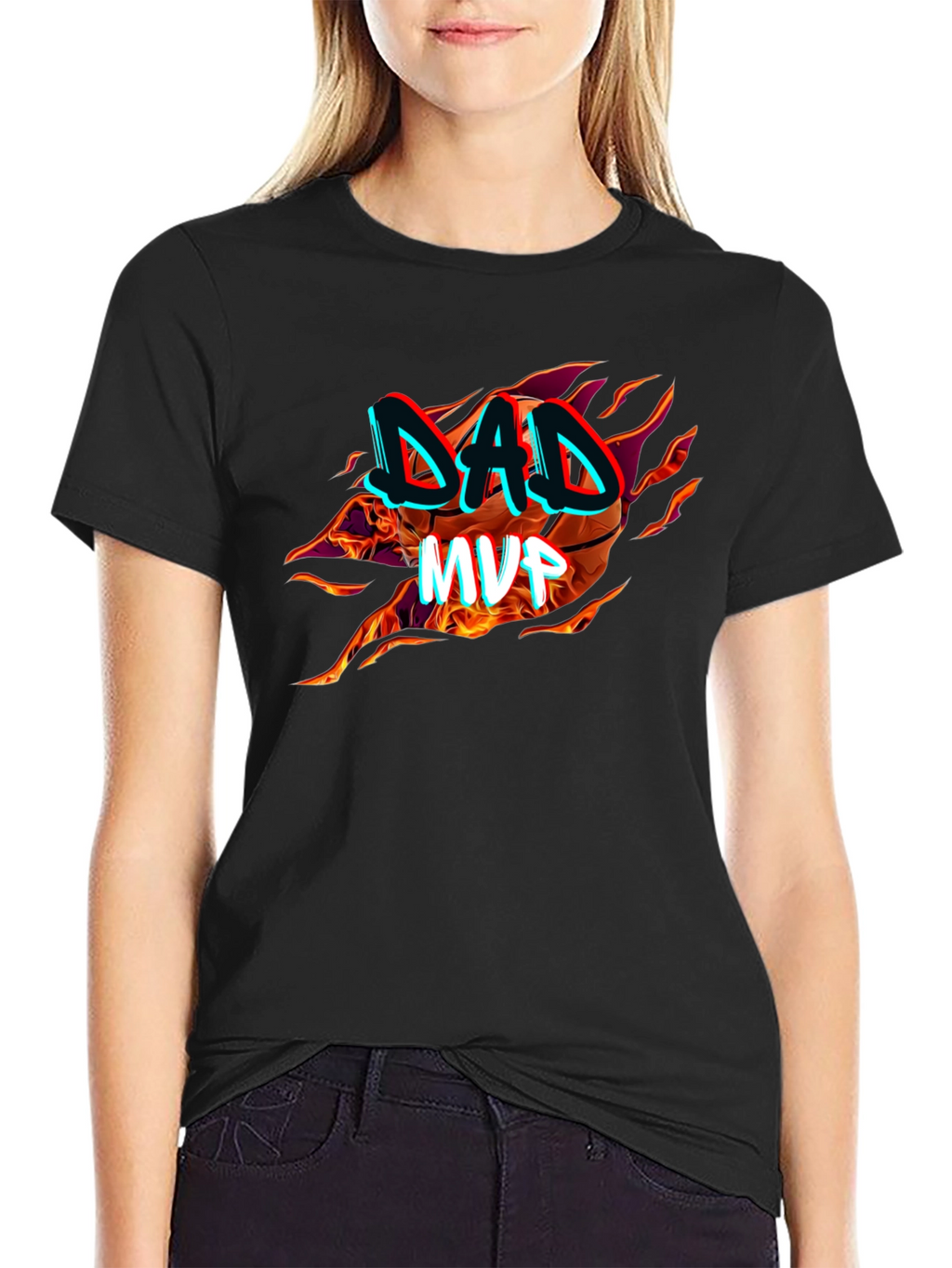 Dad MVP Basketball Graphic T-Shirt