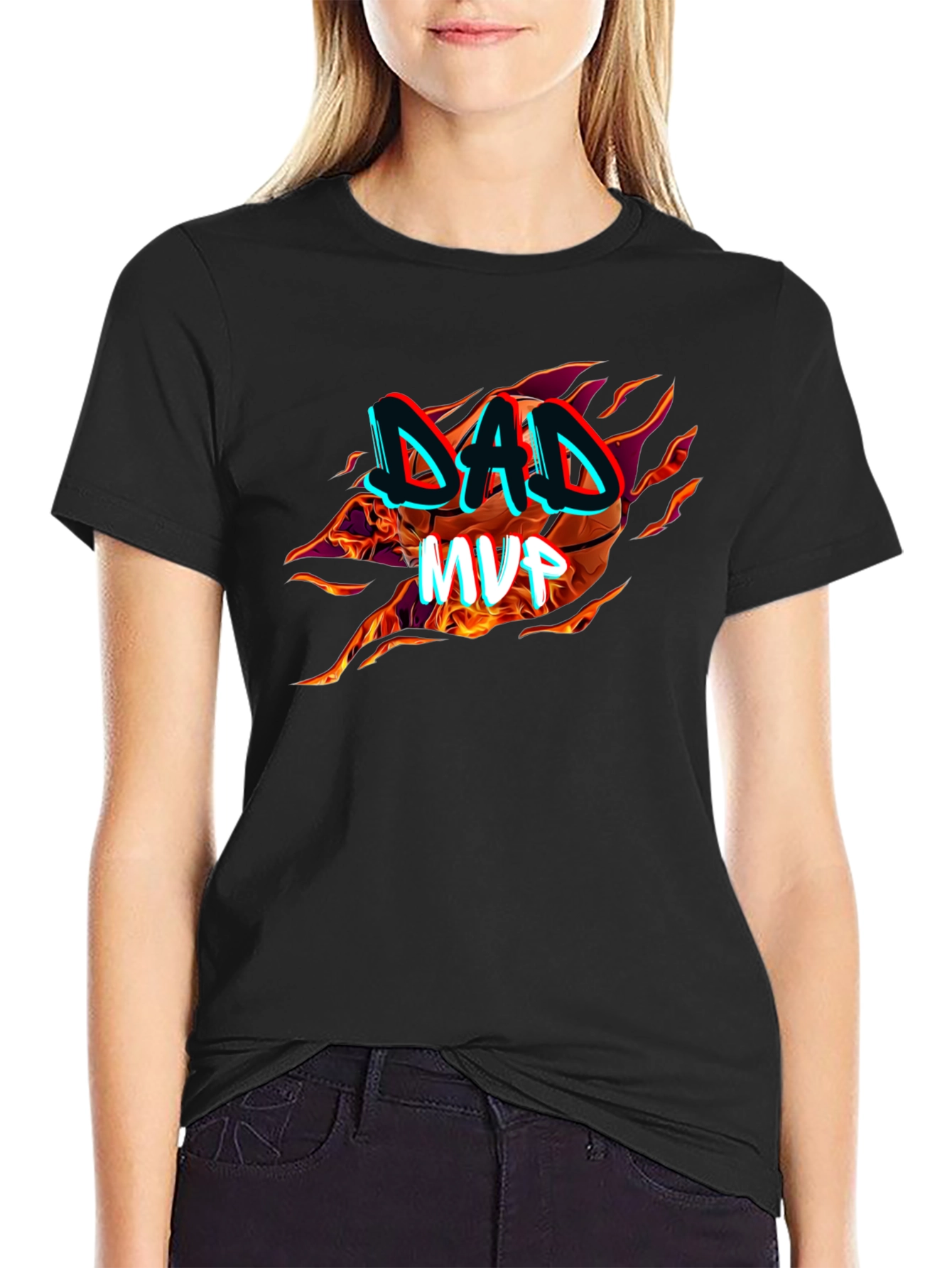 Dad MVP Basketball Graphic T-Shirt