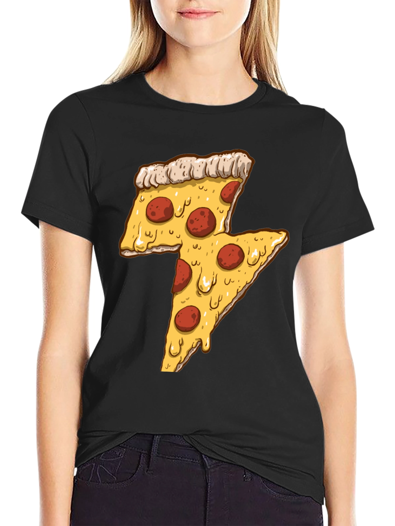 Pizza Lightning Bolt Graphic Tee