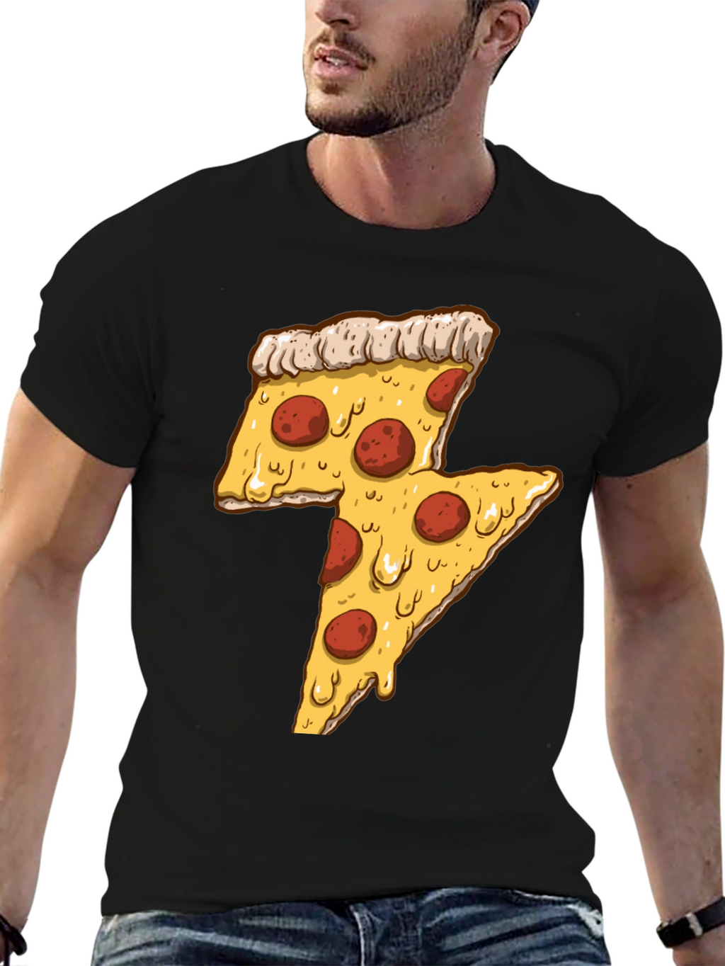 Pizza Lightning Bolt Graphic Tee