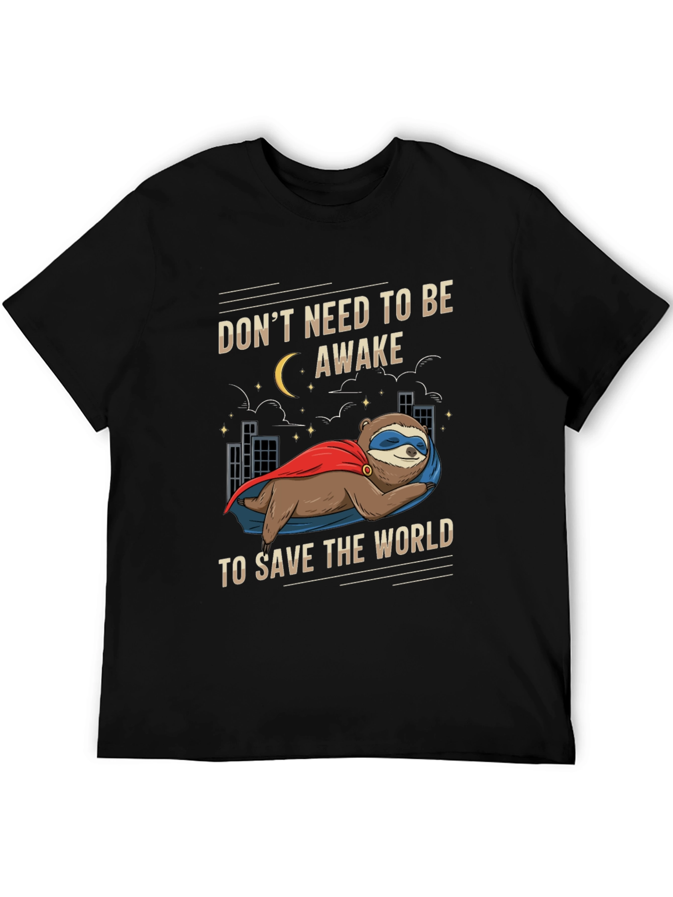 Funny Sloth Superhero T-Shirt - Sleep to Save The World