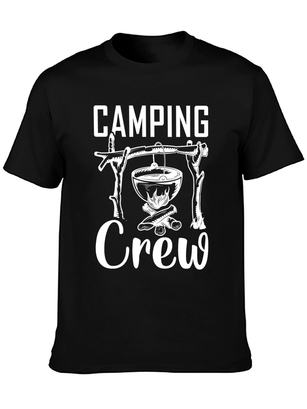 Camping Crew Black Graphic T-Shirt