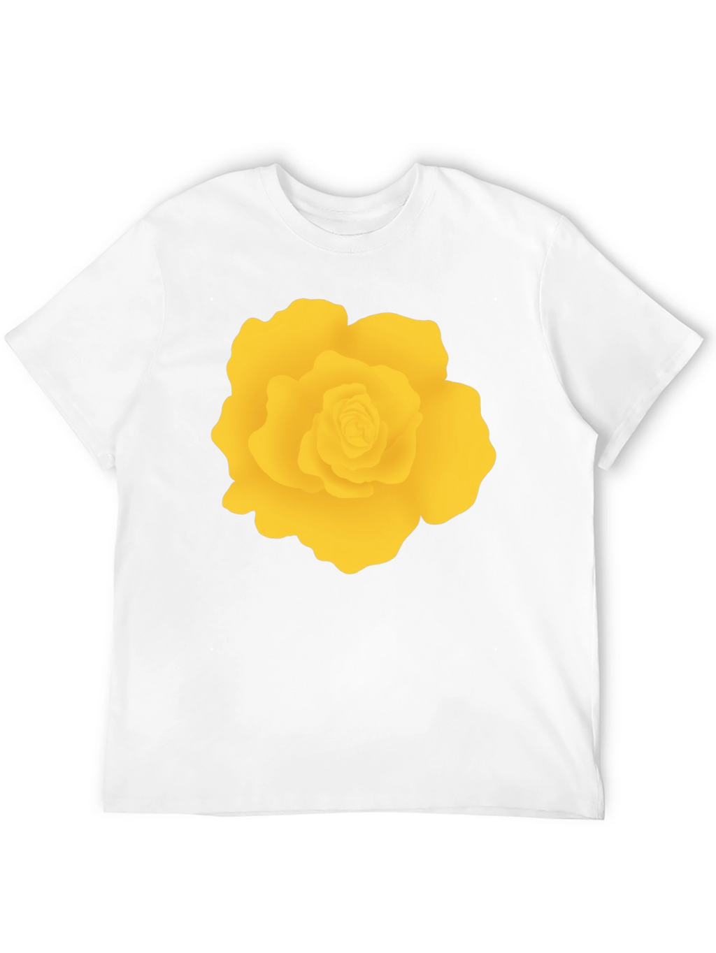 Black T-Shirt with Yellow Rose Graphic