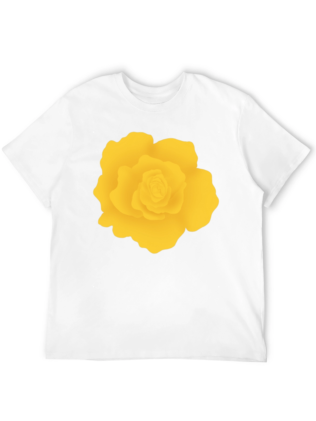 Black T-Shirt with Yellow Rose Graphic