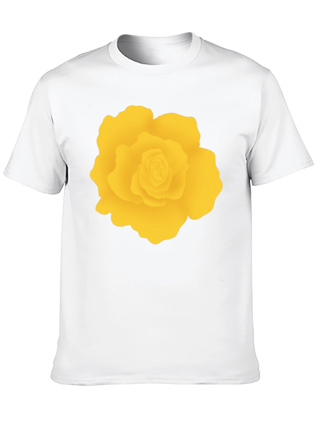 Black T-Shirt with Yellow Rose Graphic