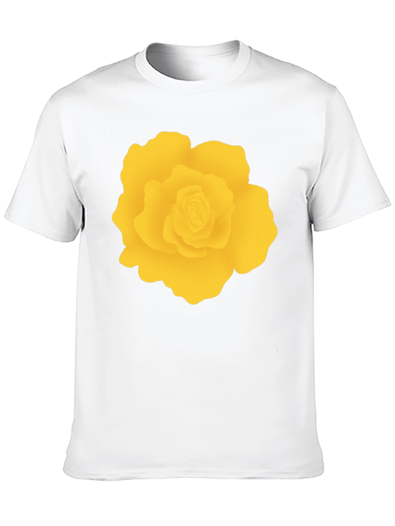 Black T-Shirt with Yellow Rose Graphic