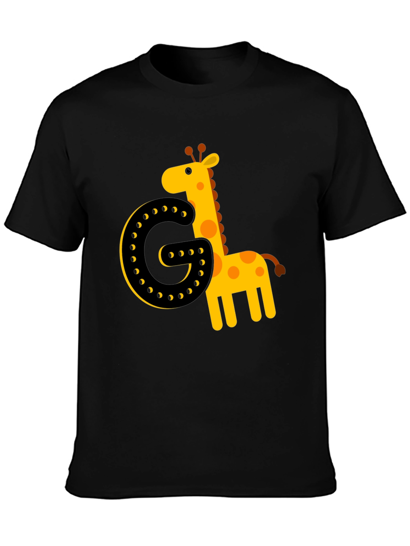 Giraffe Initial G Black T-Shirt