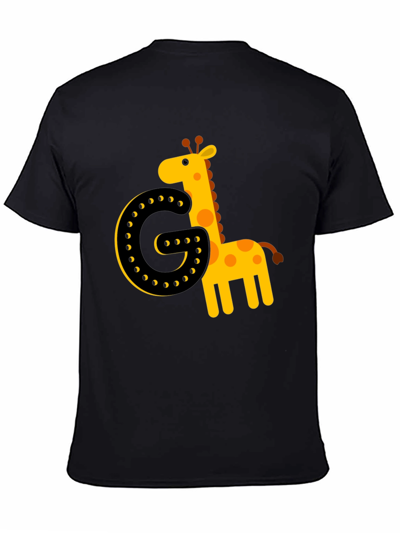 Giraffe Initial G Black T-Shirt