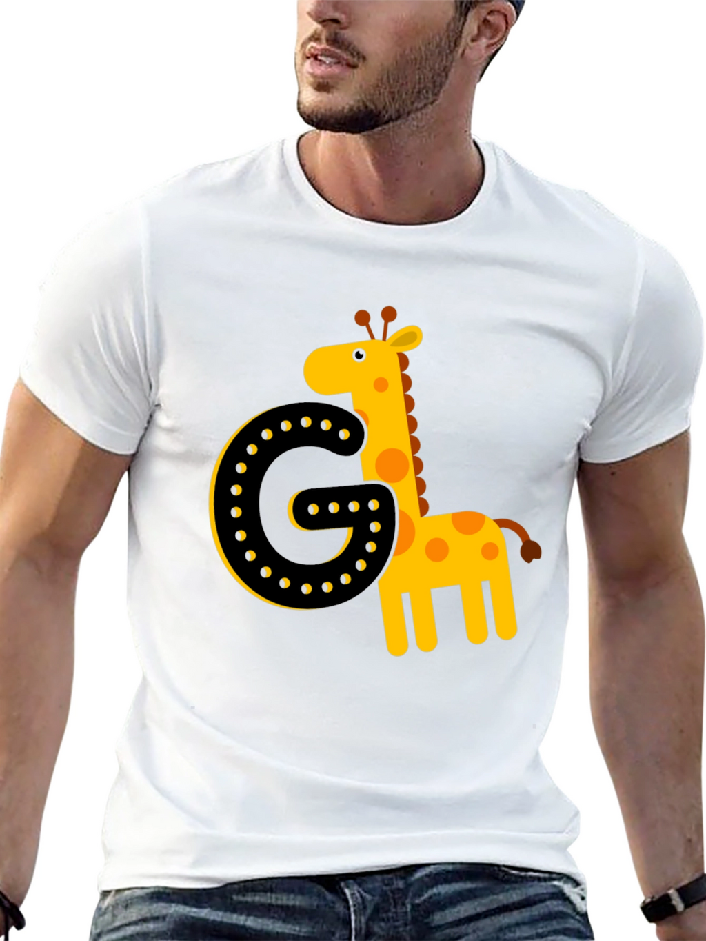 Giraffe Initial G Black T-Shirt