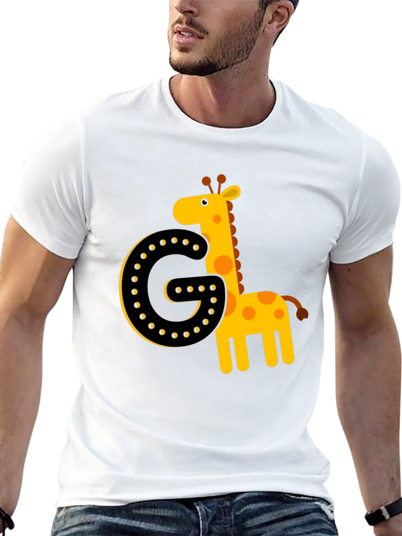 Giraffe Initial G Black T-Shirt