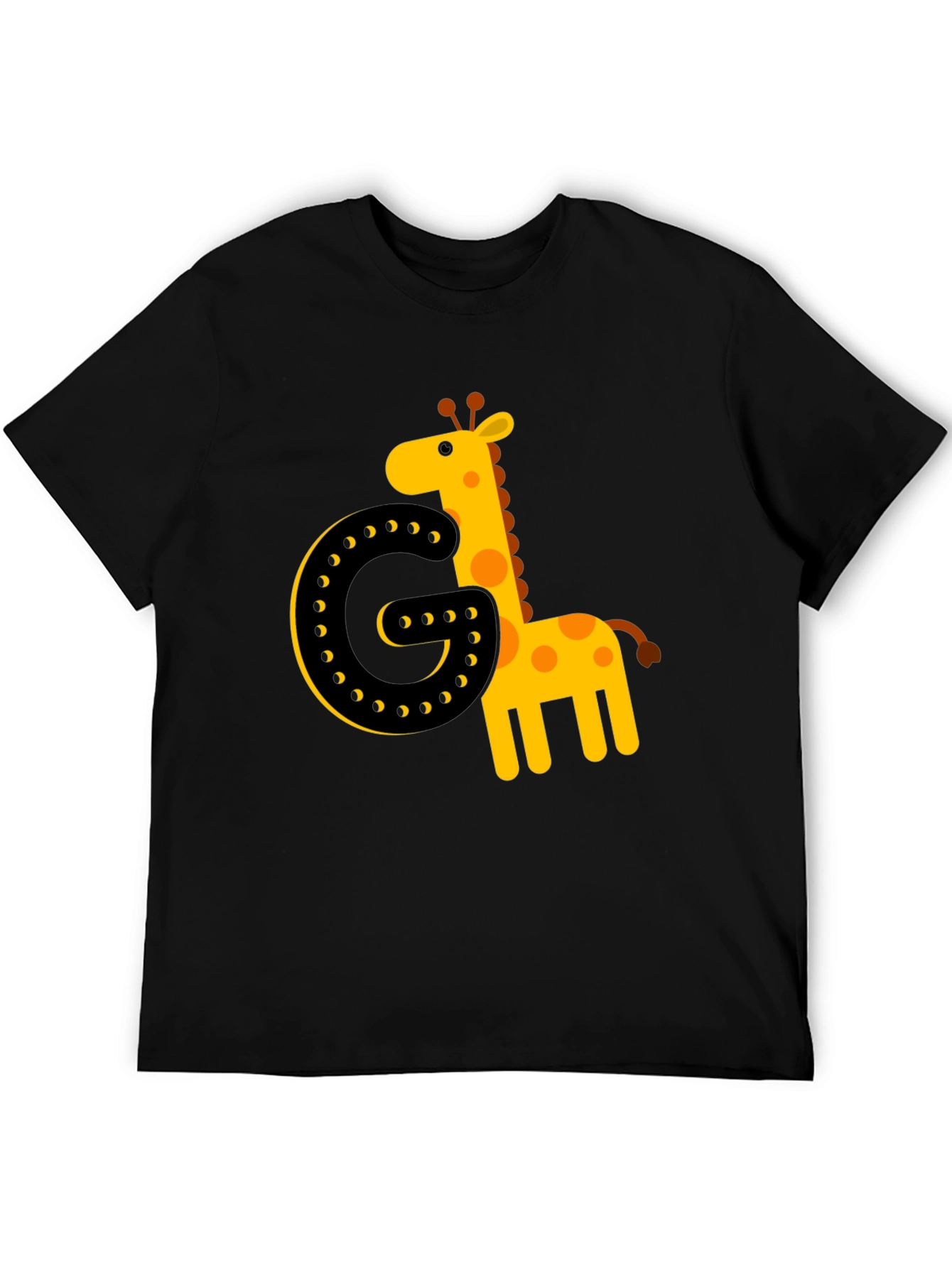 Giraffe Initial G Black T-Shirt