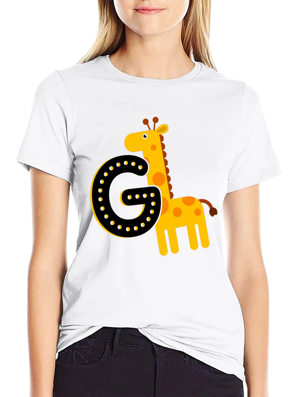 Giraffe Initial G Black T-Shirt