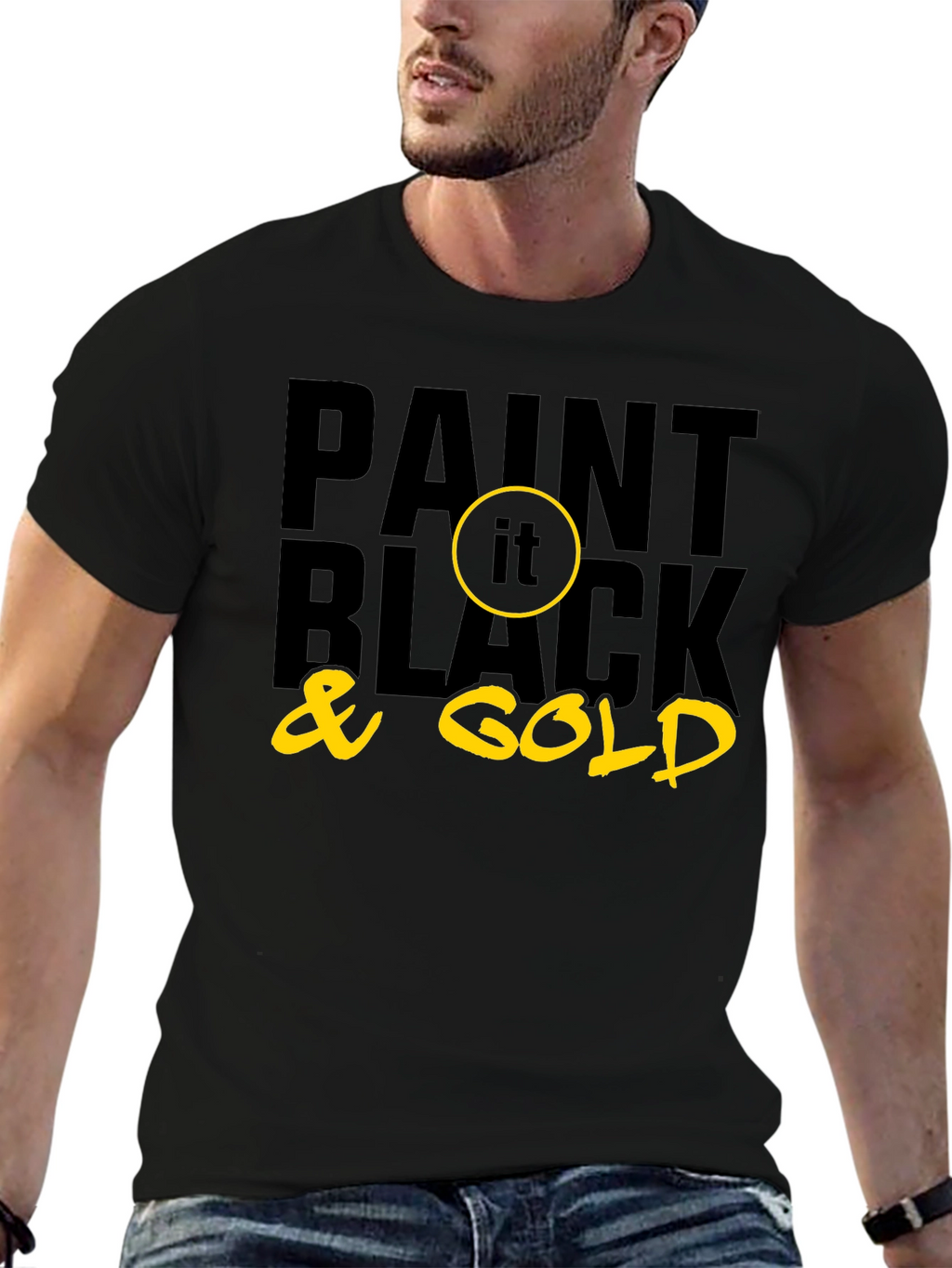 Paint it Black & Gold Graphic Tee