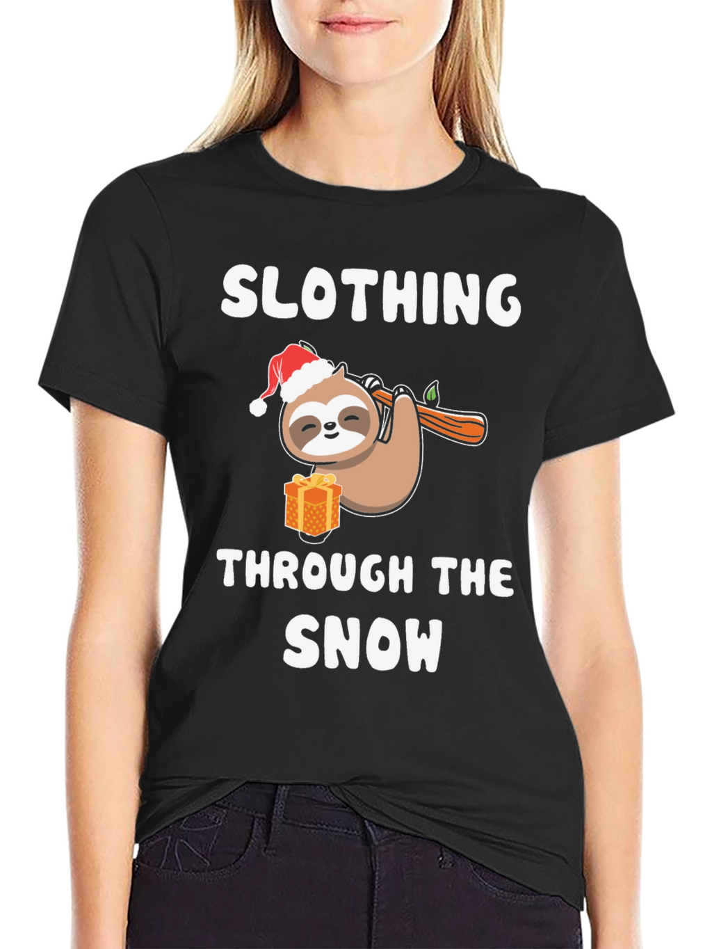 Slothing Through the Snow Christmas Holiday T-Shirt