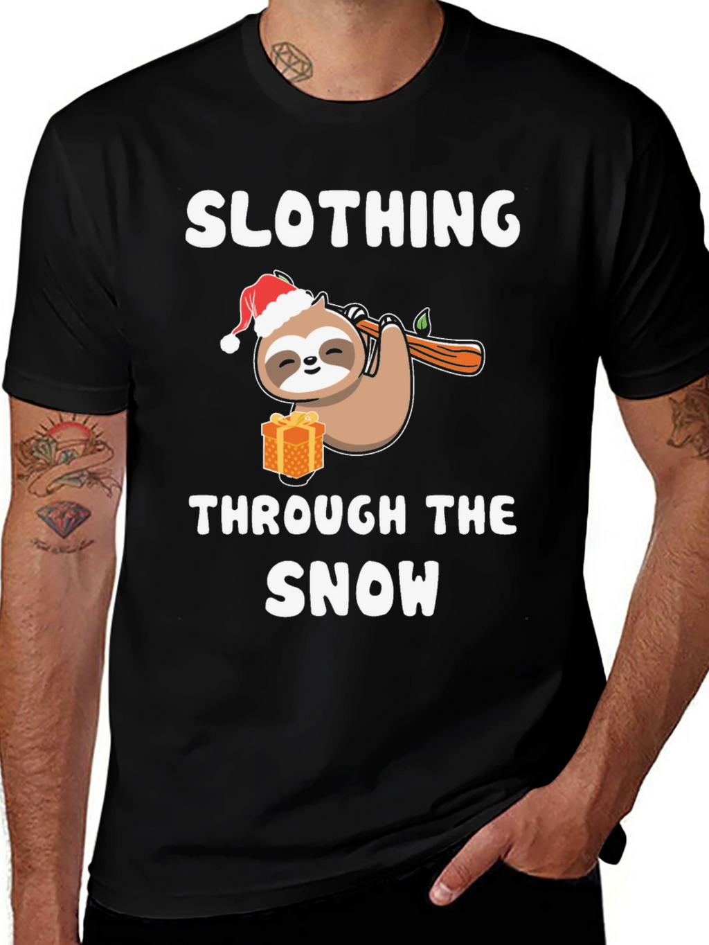 Slothing Through the Snow Christmas Holiday T-Shirt