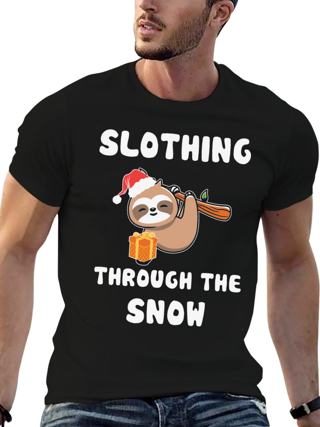 Slothing Through the Snow Christmas Holiday T-Shirt