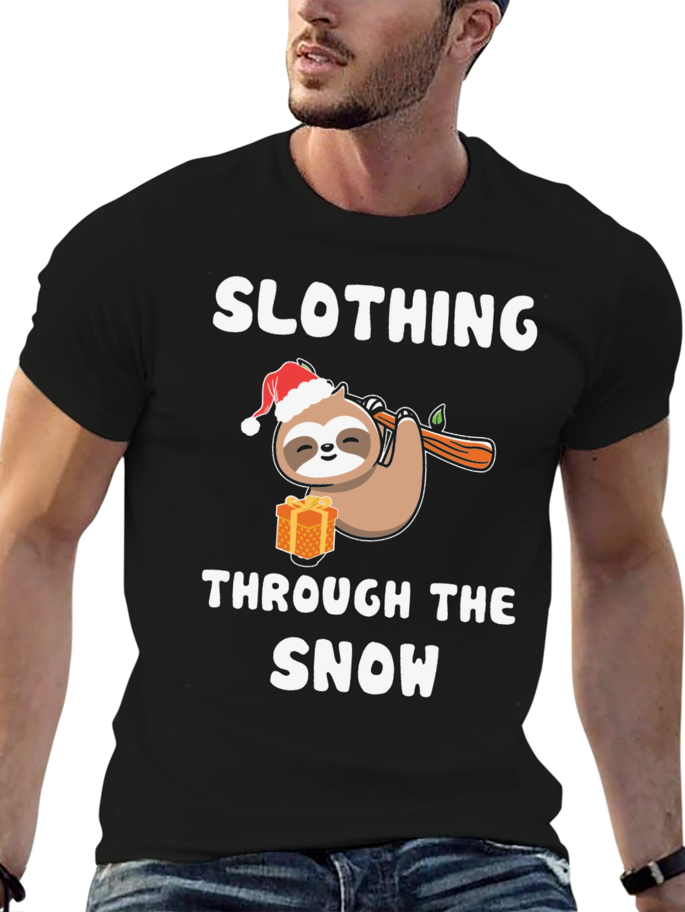 Slothing Through the Snow Christmas Holiday T-Shirt