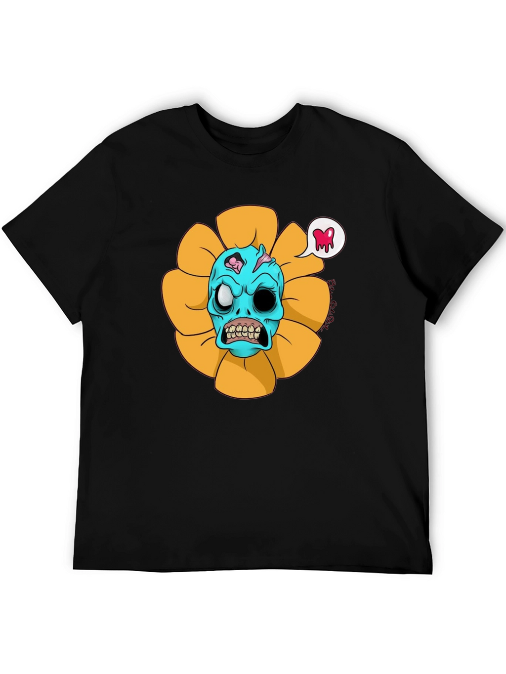 Zombie Sunflower Graphic Tee - Unique Halloween T-Shirt