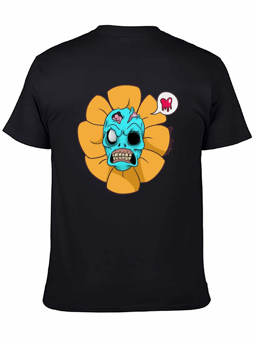 Zombie Sunflower Graphic Tee - Unique Halloween T-Shirt
