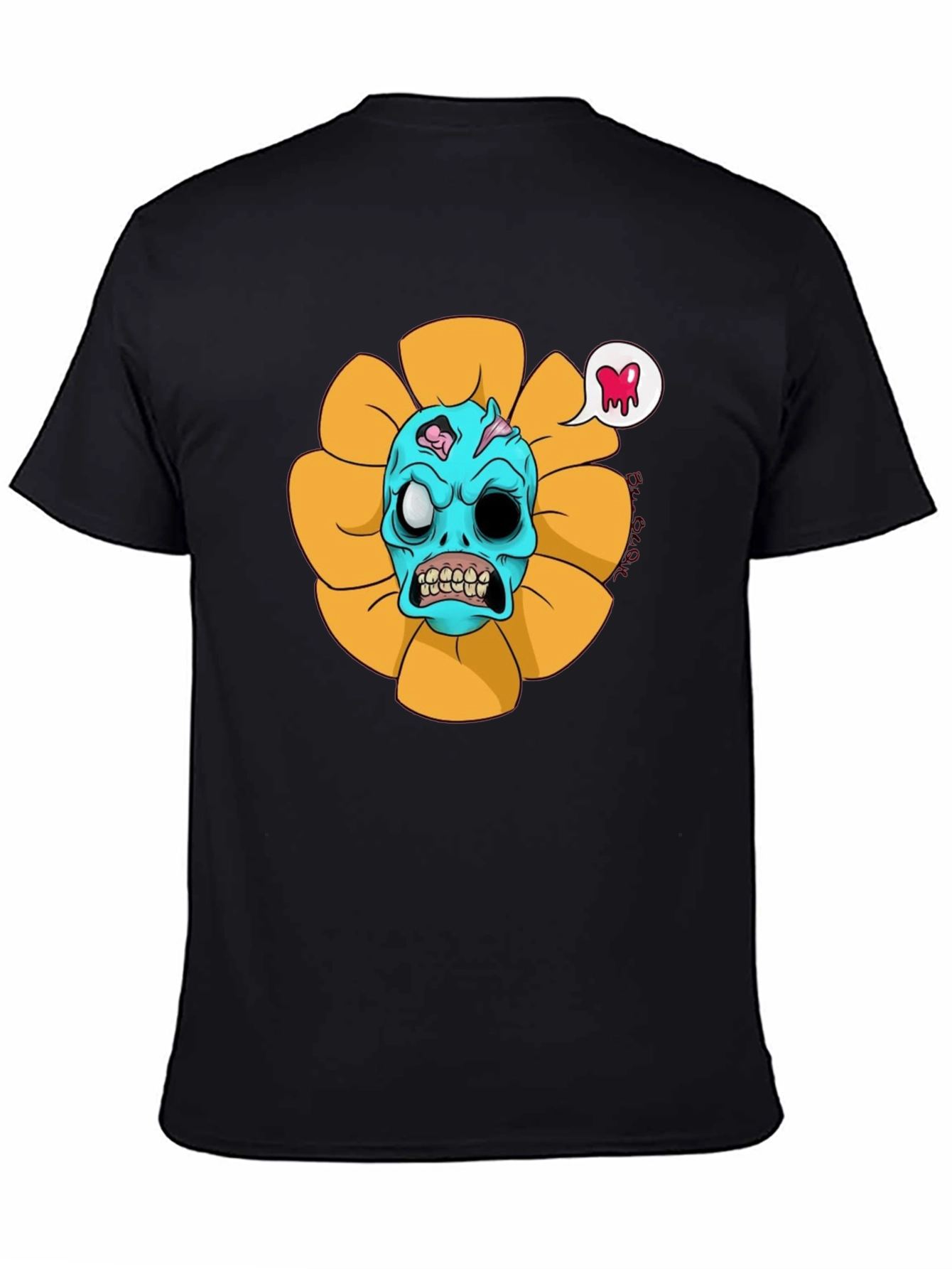 Zombie Sunflower Graphic Tee - Unique Halloween T-Shirt