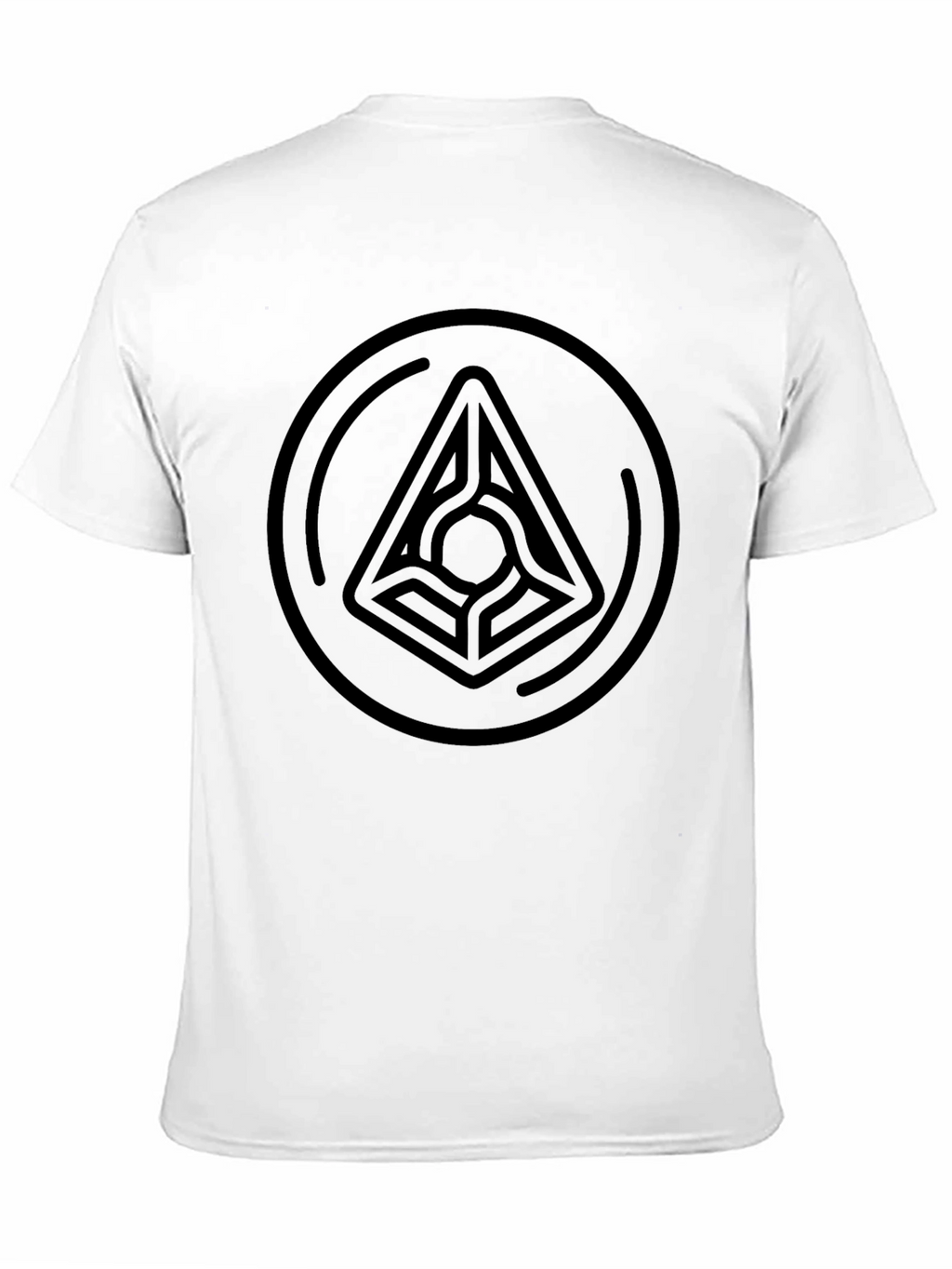 Geometric Circle Triangle T-Shirt - Stylish Black Tee