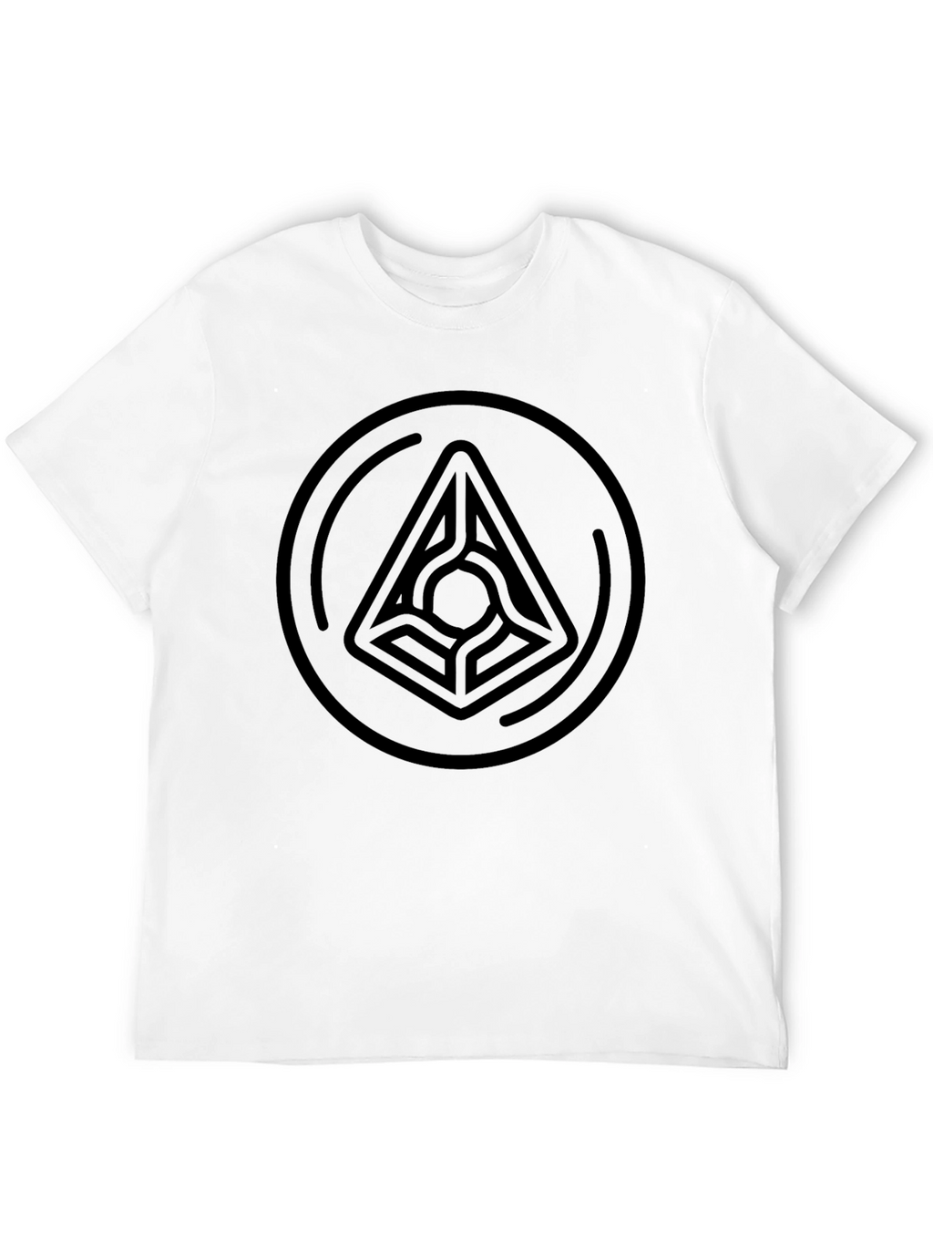 Geometric Circle Triangle T-Shirt - Stylish Black Tee