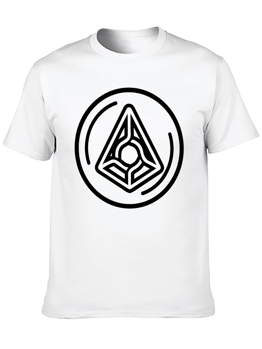 Geometric Circle Triangle T-Shirt - Stylish Black Tee