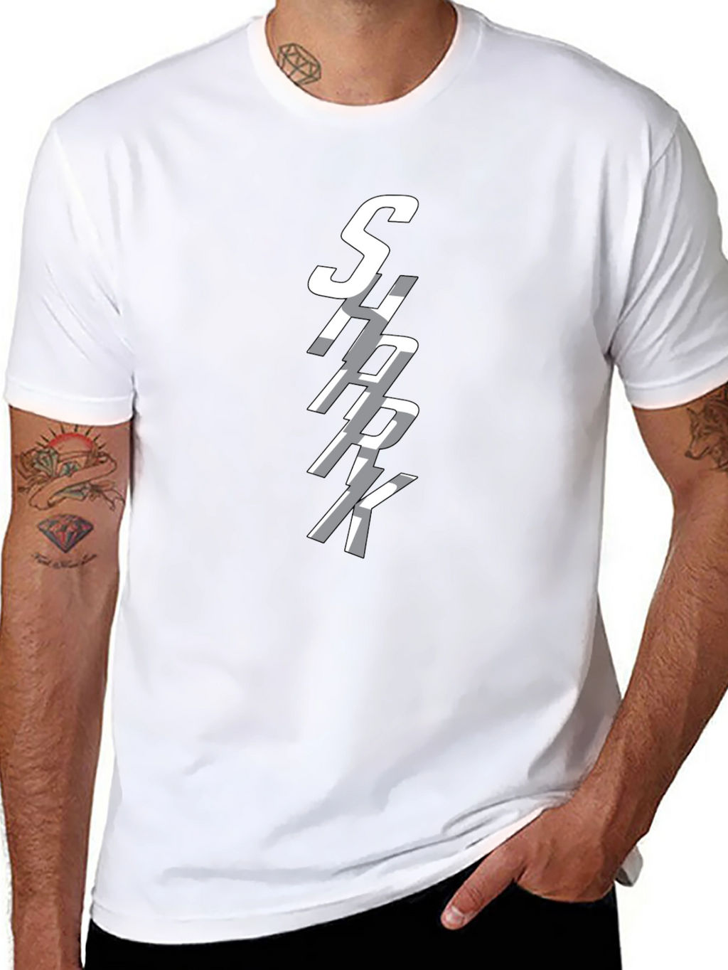 SHARK Graphic Print Crew Neck T-Shirt
