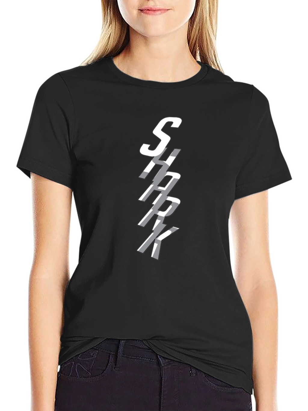 SHARK Graphic Print Crew Neck T-Shirt