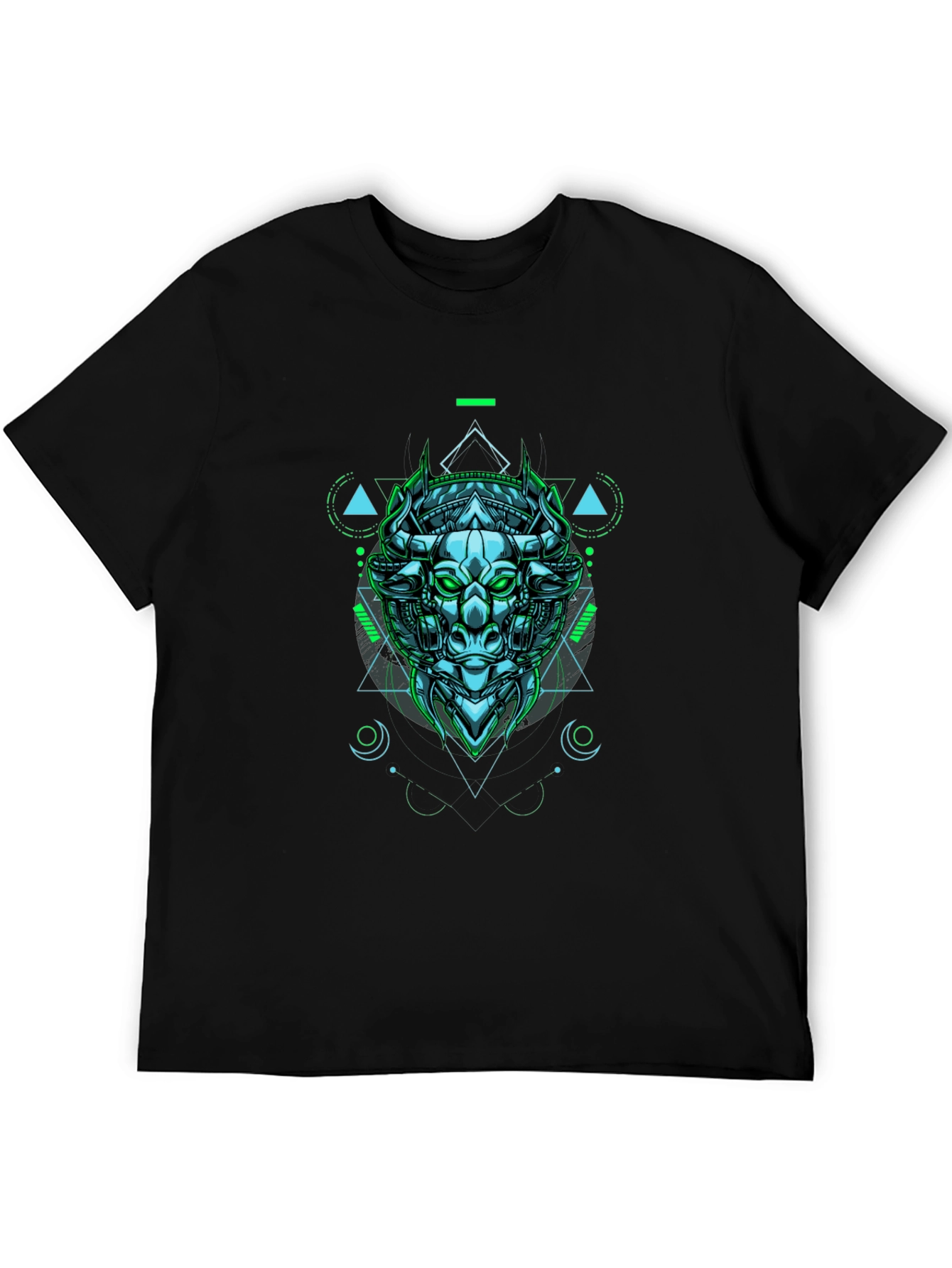 Cyber Bull Graphic Tee - Edgy Style