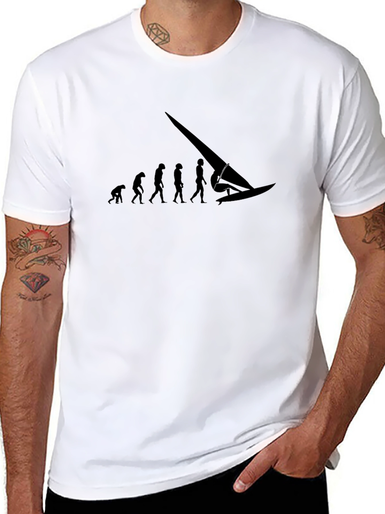 Evolution of Windsurfing Black Graphic Tee